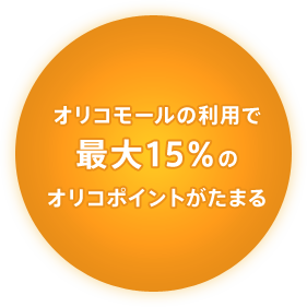 オリコモールの利用で最大15％のオリコポイントがたまる